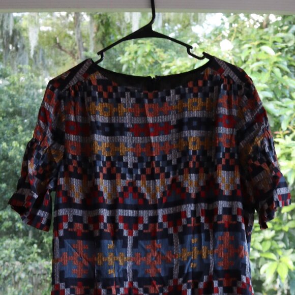 Pendleton multicolour Aztec print midi dress size 12 - Picture 4 of 8